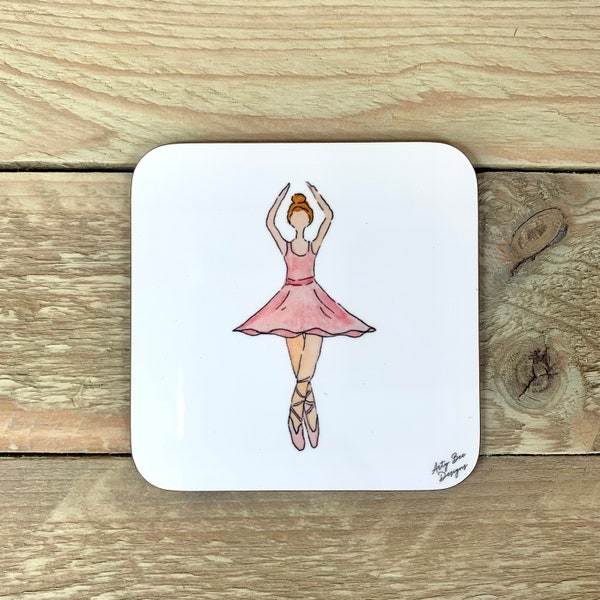 Ballerina Coaster | ballet dancer, dancer, coaster, gift for her, ballet gift, gift for dancer, ballerina dress, ballerina girl, dancing