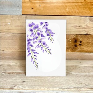 de glycine vierge | cartes avec enveloppes, cartes de correspondance, carte de voeux florale, carte de voeux unie, carte de correspondance florale, cartes de correspondance personnalisées