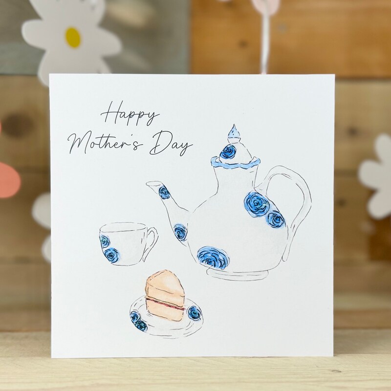 Watercolor Greeting Cards Tea Cup Mother's Day - Etsy