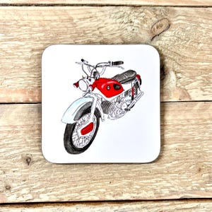 Motorbike Coaster | ariel motorbike, motorcycle gift, fathers day, drink coasters, great gift for men, motorcycle racing, dad present ideas