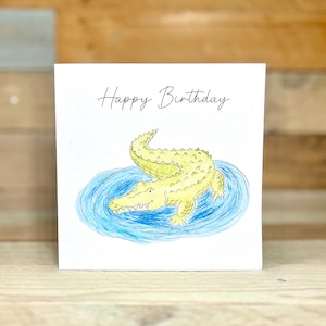 Personalised Crocodile Birthday Card | personalised card, son birthday card, animal birthday cards, cartoon birthday card, cute alligator