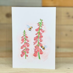 Digital Notelet vierge | cartes de voeux vierges, cartes vierges florales, carte digitales, cartes de correspondance botaniques, fleurs digitales, digitales sauvages