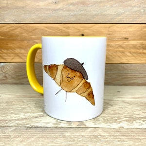Croissant Mug | french pastry mug, croissant lover gift, brunch mug, foodie mug, baker mug, french teacher appreciation, france themed gifts