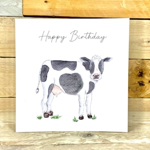 Personalised Cow Birthday Card | personalised friends birthday card, fun illustrated card, cow person, cow lover, card for her