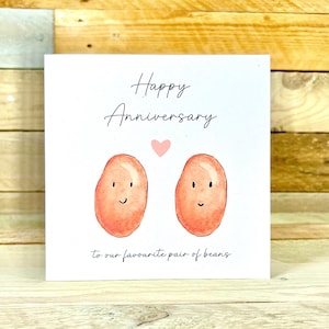 carte personnalisée d'anniversaire de haricots | Cartes d'anniversaire humoristiques, carte d'anniversaire de mariage, carte d'anniversaire drôle, pour les parents