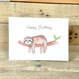 d'anniversaire personnalisée paresseux | Anniversaire de paresseux, carte pour lui, cartes d'anniversaire d'amis, carte illustrée amusante, carte d'anniversaire meilleur ami