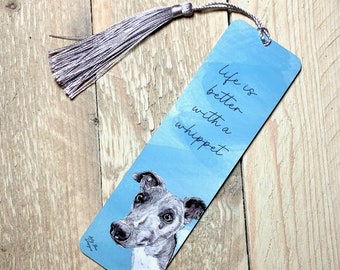 Whippet Metal Bookmark | Reading Gifts  | Sighthound Gifts | Book Worm Gifts | Metal Bookmarks | Dogs