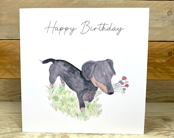 Personalised Sausage Dog Birthday Card | wiener dog, dog lover card, cute dog birthday card, card from the dog, cute birthday greeting card