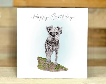 Personalised Schnauzer Birthday Card | cute birthday card, birthday card dog, pet birthday card, dog mum card, happy birthday dog lover
