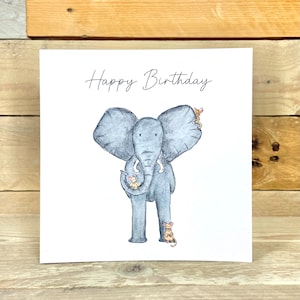 d'anniversaire personnalisée éléphant | cartes d'anniversaire, carte illustrée amusante, carte d'anniversaire d'amis, carte d'anniversaire d'adolescent, éléphant