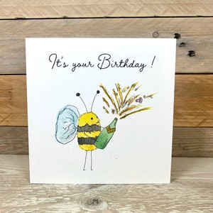 Personalised Bee Birthday Card | bumble bee card, best friend card, cute birthday card, card for friend, alcohol birthday card, best friend