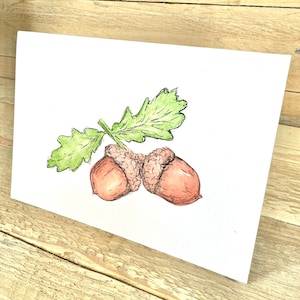 en papier blanc gland | cartes de correspondance, cartes de correspondance unies, juste pour dire, carte de voeux d'automne, cartes vierges avec enveloppes, carte de remerciement nature