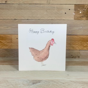 d'anniversaire personnalisée de poulet | carte d'anniversaire d'un ami, amateur de poulet, dame folle de poulet, thème des animaux de la ferme, cadeau thème poulet, poulet