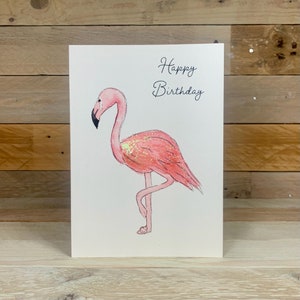 d'anniversaire personnalisée Flamant rose | Anniversaire de fille, jolie carte pour elle, pour la meilleure amie, cartes d'anniversaire pour nièce, cartes d'anniversaire pour amis