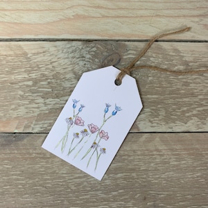 Meadow Gift Tag | wildflower gift tags, meadow, floral gift tags, flower gift tags, individual gift tags, pack of 5 gift tags, watercolour