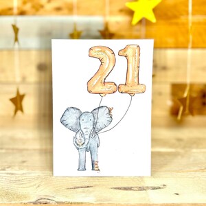 Personalised 21st Birthday Card | birthday card for best friend, birthday balloons, twenty one birthday, cute card, 21 years old milestone