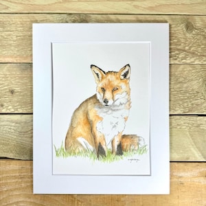 Fox Original Painting | original handpainted artwork, original wildlife painting, watercolour fox painting, animal original painting