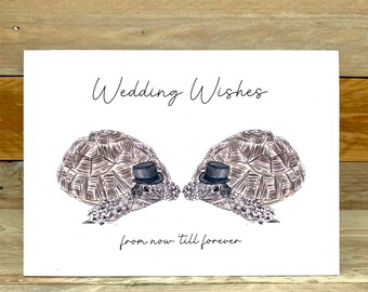 Personalised Gay Tortoise Wedding Card | same sex marriage, gay marriage wedding, custom wedding card, for gay couple, unique wedding card