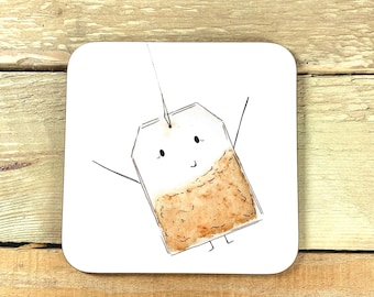 Tea Bag Coaster | for tea lover, tea accessories, tea bags, teacher retirement celebration gift, tea themed party favours, novelty coaster