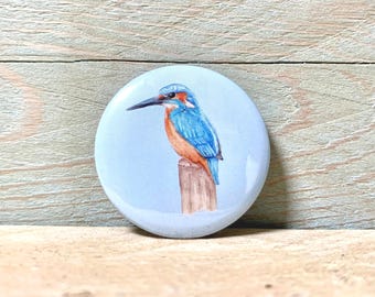 Kingfisher Pin Badge | british birds, birdwatching gifts, gifts for bird lovers, christmas gift ideas for dad, present for nature lover