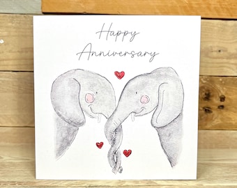 Anniversary Card | Elephant With Heart Balloon – Lil Wabbit