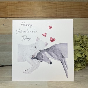 Personalisierte Whippets Kuscheln Valentinstag Karte | Windhund Karte, Valentinstag Karte, Liebeskarte Whippet, Valentinstag, Windhund