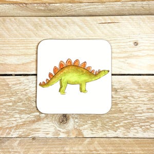 Dinosaur Coaster | stegosaurus, dinosaur gift, novelty coaster, boys birthday, coaster, dinosaur party, Christmas presents fathers day