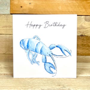 Personalised Lobster Birthday Card | ocean themed birthday card, nautical birthday card, crustacean, fisherman birthday card, unique card