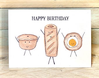 Personalised Picnic Food Birthday Card | fun food card, funny boyfriend, sons birthday, funny birthday card for him, teenager birthday cards