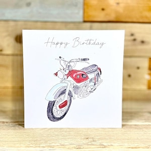 d'anniversaire personnalisée Ariel moto | carte amusante pour grand-père, cartes d'anniversaire d'adolescent, anniversaire illustrée, amateur de moto