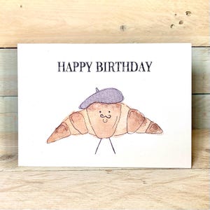 d'anniversaire personnalisée avec un croissant | carte d'anniversaire française, cartes les plus vendues, carte d'anniversaire humoristique, carte d'anniversaire pour meilleur ami, Paris