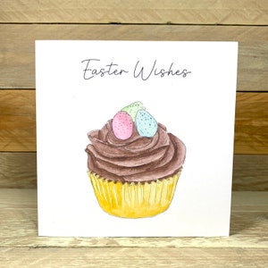 Personalisierte Cupcake Osterkarte | Osterkarte für Kinder, Cupcake Zeichnung, süße Osterkarte, Cupcake Liebhaber, Cupcake, Foodie Karte, Ostern