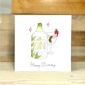 Personalised Gin Birthday Card | glittery birthday cards, sister birthday card, alcohol card, sparkly birthday card, birthday ideas for her