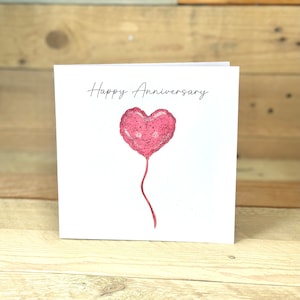 Personalised Heart Balloon Anniversary Card | modern anniversary card, unique anniversary card, anniversary card, wedding anniversary card