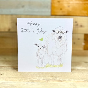 de fête des pères personnalisée mouton | Carte de voeux mignonne et amusante pour la fête des pères, parfaite pour papa, carte de voeux mouton, remerciement pour papa
