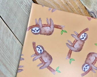 Sloth Wrapping Paper | wrapping paper sheets, childrens wrapping paper, animal gift wrap, sloth gift wrap, sloth birthday wrap, sloth paper