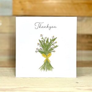 Personalisierte Blumenstrauß-Dankeskarte | Danksagungskarte für Lehrer, Wertschätzungskarte, Blumen-Dankeskarte, Dankeskarte für Krankenhauspersonal