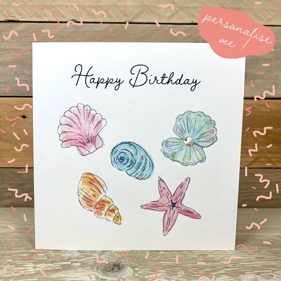 Seashore Treasure Birthday Card Beach Cards Seashells Seaside