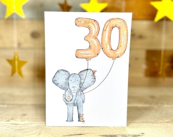 Personalised 30th Birthday Card | sisters 30th card, thirty birthday card, personalised age birthday card, 30th birthday card personalised