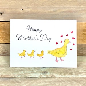 Personalised Duck Mother&#39;s Day Card | cute mother&#39;s day card, mothers day greeting card, duck mom, card for mother, duck card, mum, mummy