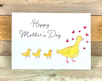Personalised Duck Mother's Day Card | cute mother's day card, mothers day greeting card, duck mom, card for mother, duck card, mum, mummy