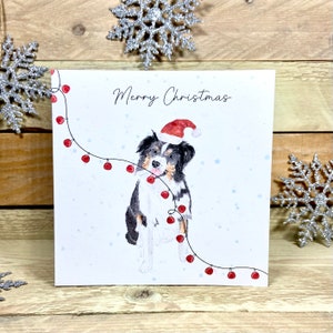Personalised Border Collie Christmas Card | Illustrated Christmas Card ...