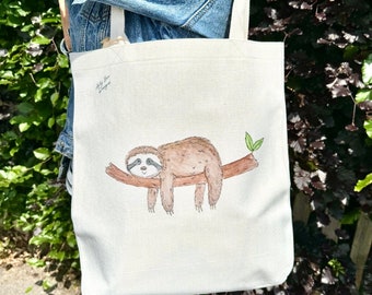 Faultier Tote Bag | Faultier Liebhaber Geschenk, ästhetische Einkaufstasche, Faultier Geschenke für sie, Faule Person Geschenke, Faultier Geschenk für sie, wiederverwendbare Einkaufstasche