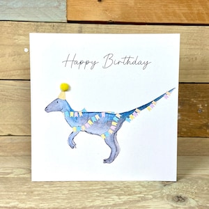d'anniversaire personnalisée Velociraptor | carte d'anniversaire de fils, thème de dinosaure, carte de tout-petit, dinosaures, carte d'anniversaire d'amusement, carte pour lui