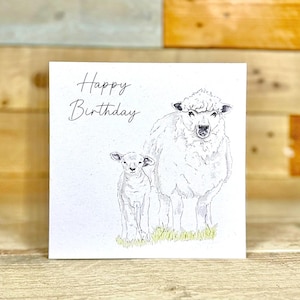 Personalised Sheep Birthday Card | friends birthday cards, hand illustrated, farmer gift , countryside lover, sheep card, friend card
