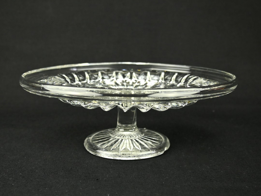 Vintage Pedestal Glass Dish Etsy