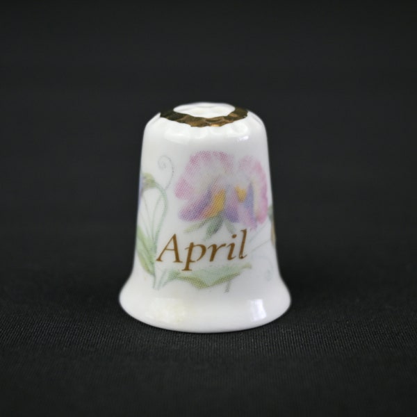 Fine Bone China Thimble - April