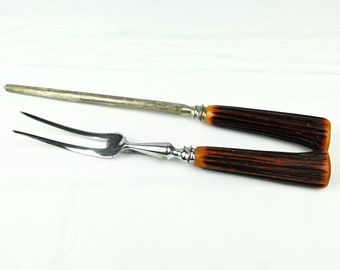 Vintage Carving Fork and Knife Sharpener