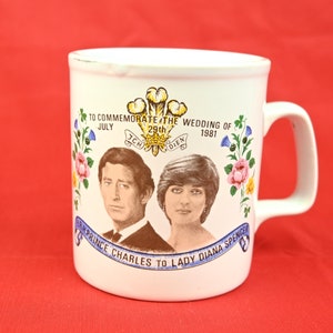 Vintage Royal Wedding Mug: Charles and Diana, 1981 Commemorative