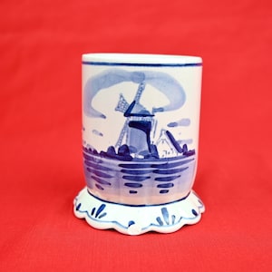 Small Hand Painted Delft Vase - Holland - Posy Vase